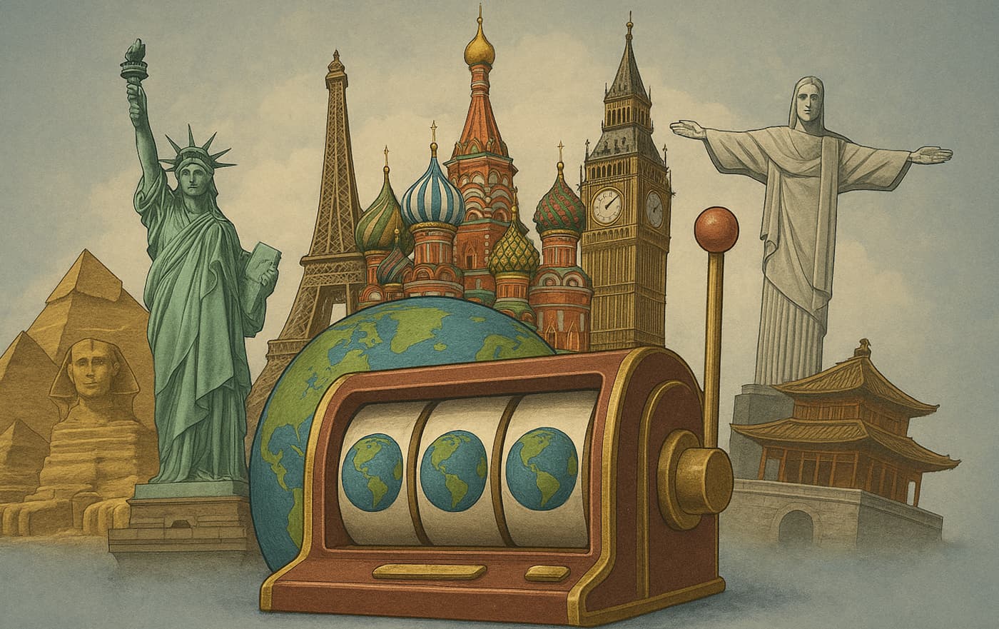 Resa runt i världen – 7 spelautomater för virtuell turism