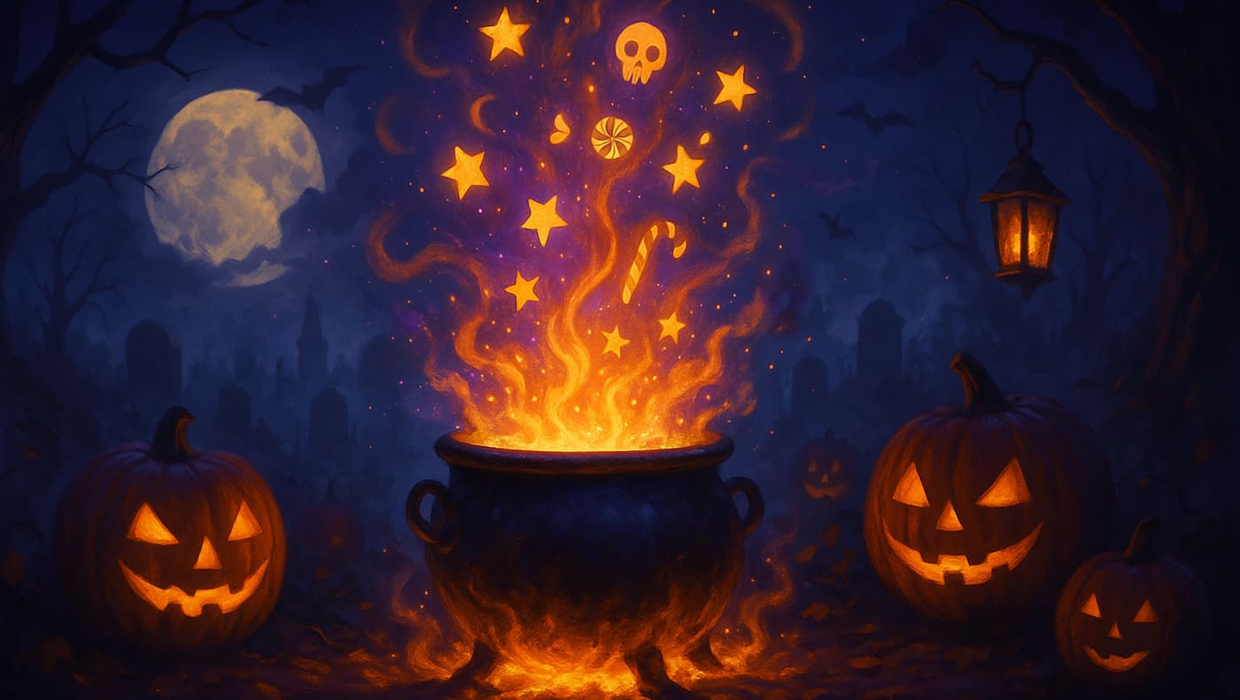 En femkiloshalloweenpott väntar på sin vinnare. Är det du?