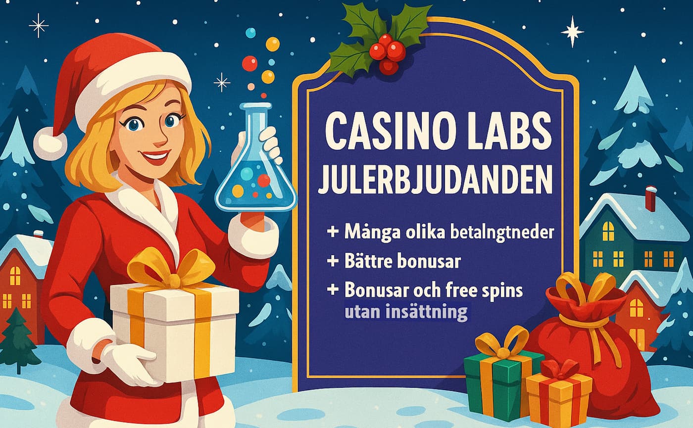 Casino Lab har lanserat julens största erbjudande: upp till 500 000kr i potten!